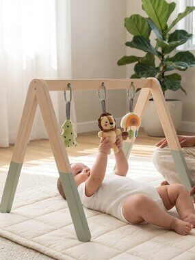 Brand New Wooden Baby Gym - Montessori Activity Center with Hanging Toys
